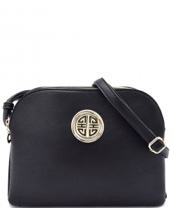 Messenger Handbag Design Faux Leather Classic Style WU040 NC BLACK